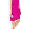 Dkny Tie Waist Stretch Silk Dress in Pink - Lyst