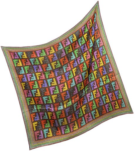 Fendi Sequins Print Zucca Logo Square Scarf in Multicolor - Lyst