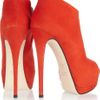 Giuseppe Zanotti Suede Peeptoe Platform Ankle Boots in Red - Lyst