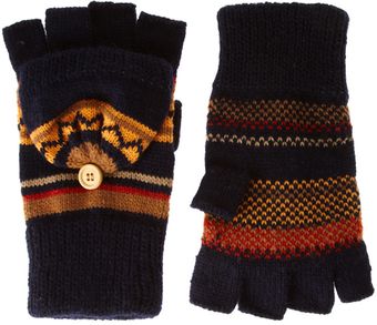 Love Asos Fairisle Hood Fingerless Gloves - Lyst