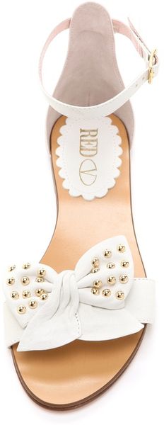 red bow sandals flat