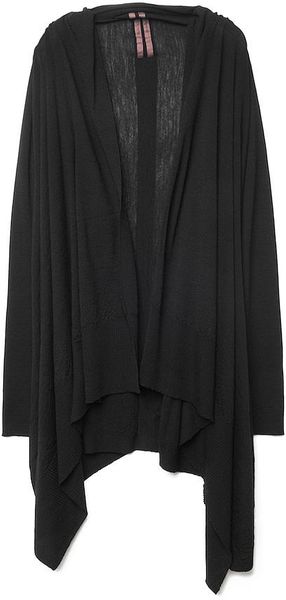 Rick Owens Classic Drape Cardigan in Black - Lyst