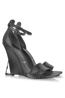 Sigerson Morrison Dali Black Leather and Lucite Wedge - Lyst