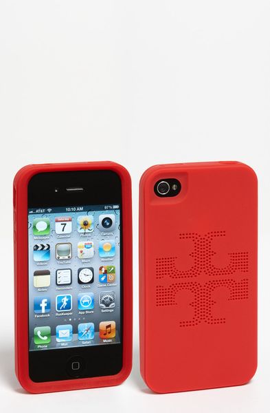 Tory Burch Kipp Perforated Iphone 4 4s Case in Red (tory red) - Lyst