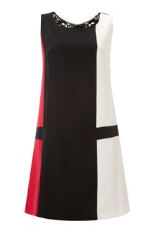 Vivi Boutique Lace Back Tricolour Dress - Lyst