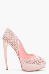 Alexander McQueen Nude Scaled Suede Pumps