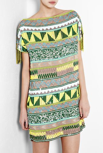 Antik Batik Jacara Aztec Beaded Mini Dress - Lyst