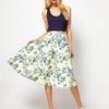 Asos Collection Asos Midi Skirt in Floral Print in Blue (yellowprint) - Lyst