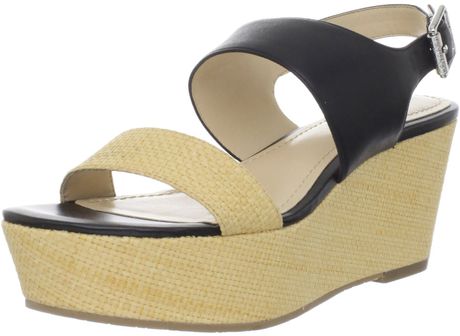 Calvin Klein Calvin Klein Womens Lorianne Platform Sandal in Black (black/natural) - Lyst