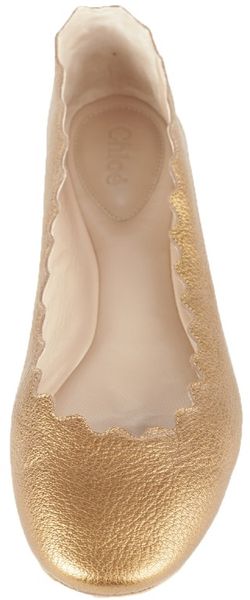 Chloé CH17133 Bronze Ballerinas - Lyst