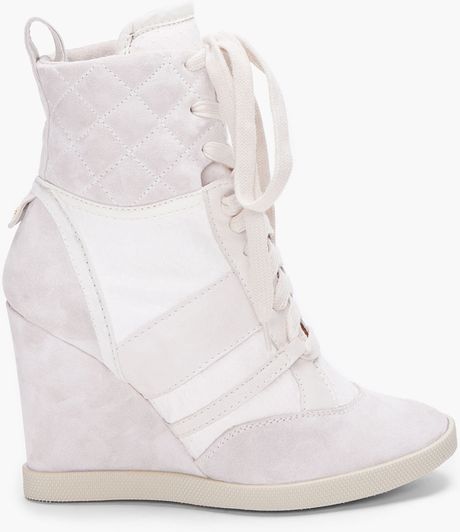 Chloé White Lizard Wedge Sneakers in White - Lyst