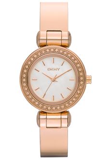 DKNY Glitz Small Round Dial Bangle Watch - Lyst