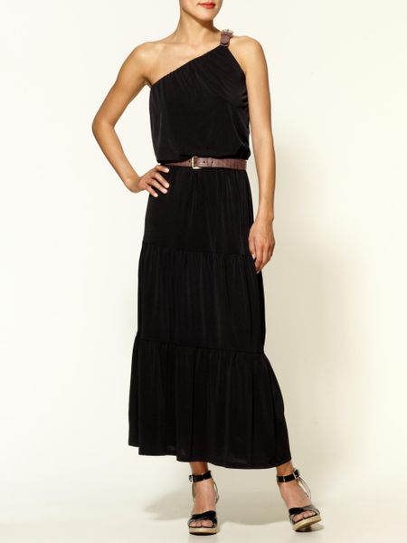 Michael Michael Kors Belted Maxi Dress in Black