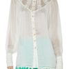Temperley London Valencia Silkcloqué and Lace Blouse in White (ivory) - Lyst