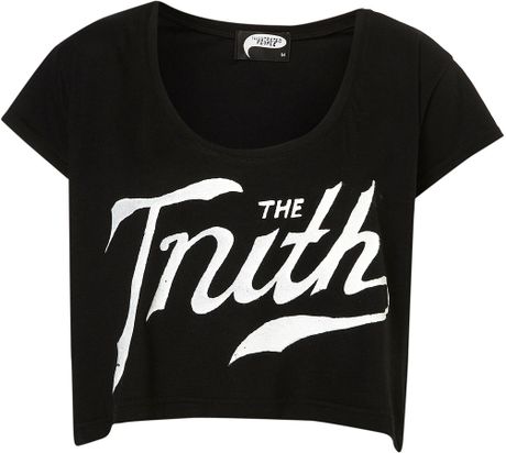 Topshop The Truth Crop Top By Illustrated People in Black - Lyst