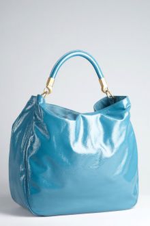 Yves Saint Laurent Azure Patent Leather Roady Hobo - Lyst
