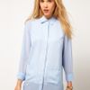 Asos Collection Asos Shirt with Solid and Sheer Panels and Pocket in Blue - Lyst