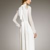 Burberry Prorsum Shoulderdetail Georgette Dress in White - Lyst