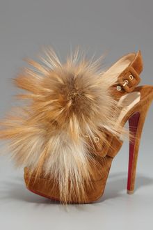 Christian Louboutin Splash Fur Slingback - Lyst