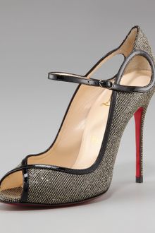 Christian Louboutin Glittered Keyhole Mary Jane - Lyst