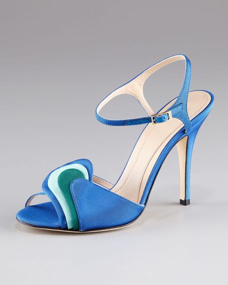 Fendi Grosgrain Swirl Sandal in Blue (blue grn) - Lyst
