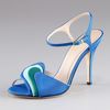 Fendi Grosgrain Swirl Sandal in Blue (blue grn) - Lyst