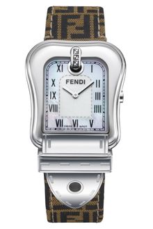 Fendi Brown Fabric Strap - Lyst