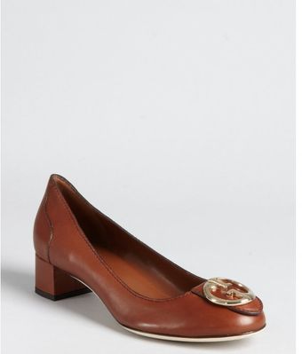  Brown Leather Barbra Gg Logo Pumps 
