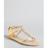 Gucci Gold and Light Powder Braided Leather Flat Sandals in Gold - Lyst