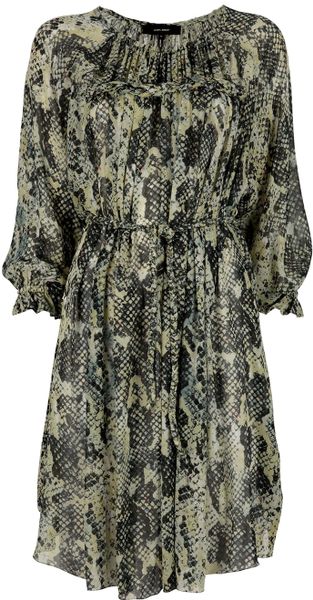 Isabel Marant Python Pattern Dress in Green - Lyst