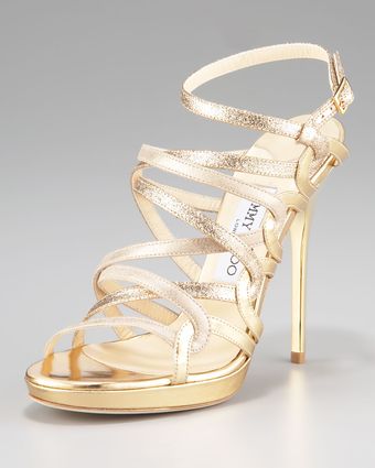 Jimmy Choo Tri-shine Strappy Platform Sandal - Lyst