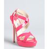 Jimmy Choo Hot Pink Patent Leather Louisa Crisscross Platform Sandals in Pink - Lyst