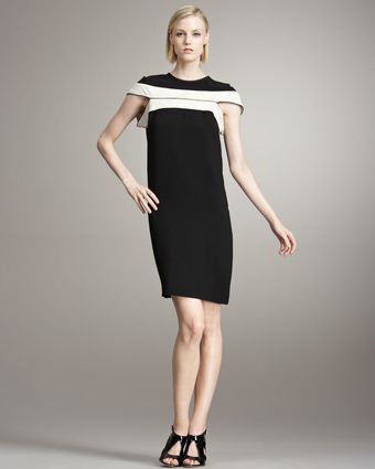  Faux Capelet Shift Dress 