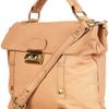 Topshop Leather Pyramid Lock Satchel in Beige (blonde) - Lyst