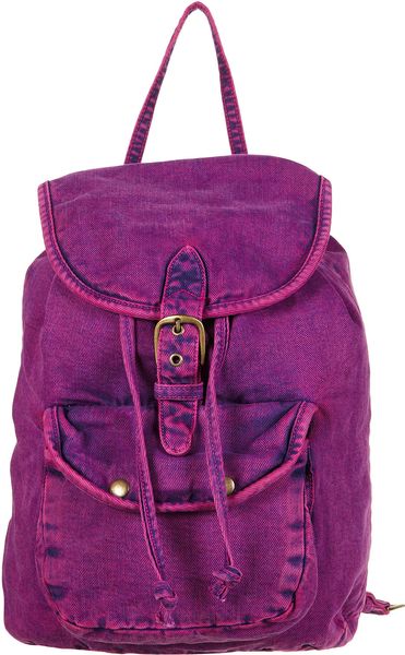 Topshop Overdye Denim Backpack in Purple (pink) - Lyst