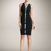 Versace Sheath Animal Inset Dress in Black - Lyst