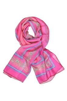 Versace Floral Printed Chiffon Silk Stole - Lyst