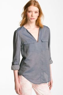 Joie Marlo B Sheer Chambray Blouse - Lyst
