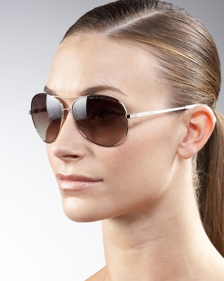 Marc By Marc Jacobs Aviator Sunglasses in Brown (one size) - Lyst