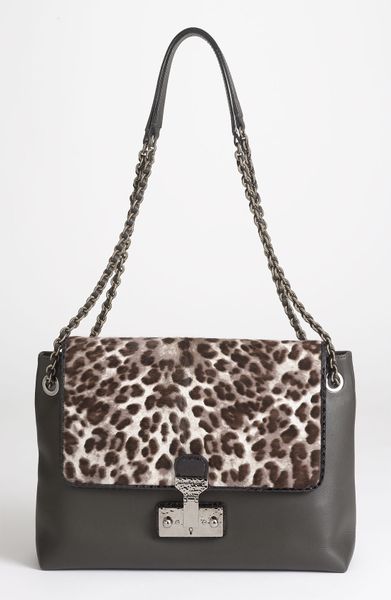 Marc Jacobs Safari Xl Single Leather Calf Hair Shoulder Bag in Gray (dark grey and anamalier) - Lyst