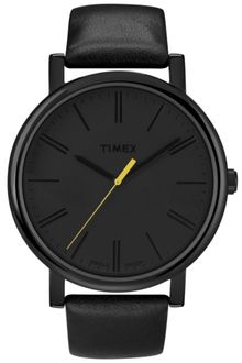 Timex® Womens Originals Easyreader Black Leather Strap 42mm T2n793at - Lyst