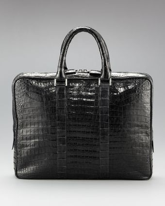 Santiago Gonzalez Slim Crocodile Briefcase - Lyst