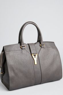Yves Saint Laurent Charcoal Leather Cabas Chyc Tote Bag - Lyst