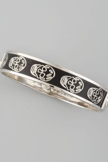Alexander McQueen Enamel Skull Cuff, Small - Lyst