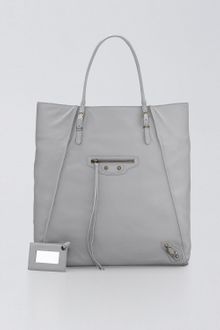 Balenciaga Papier Leather Basket Tote, Graphite - Lyst