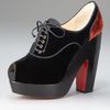 Christian Louboutin Laceup Velvet Platform Bootie in Black (black blue) - Lyst