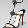 Christian Louboutin Lady Max Spike Tstrap Sandal, Black in Black - Lyst
