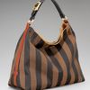 Fendi Striped Hobo in Brown (black) - Lyst