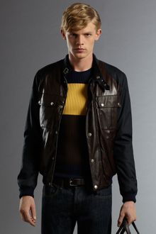 Gucci Canvas and Leather Padded Biker Jacket - Lyst