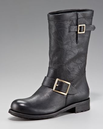  Biker Buckled Motorcycle Boot 